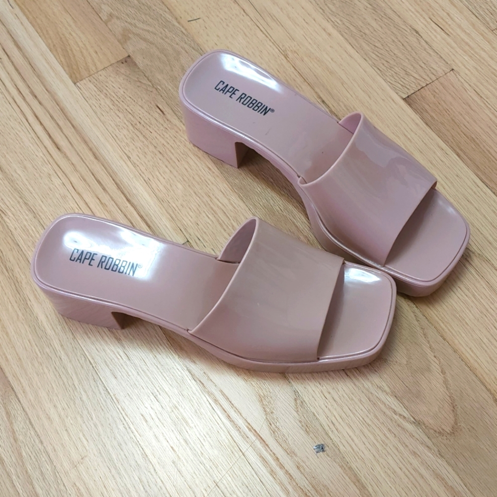 Jelly, chunky block heel sandals